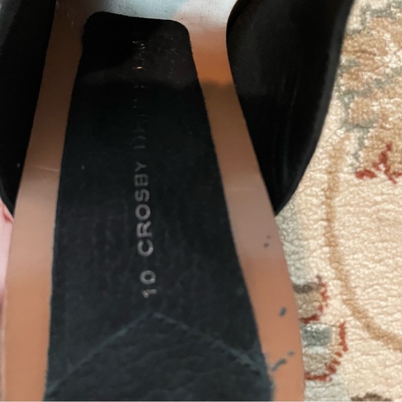 10 Crosby Derek Phillip Lam Platform Leather 9.5 Shoes Heels Mules Black - Picture 5 of 5